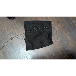 black Mini skirt size s lace up suede